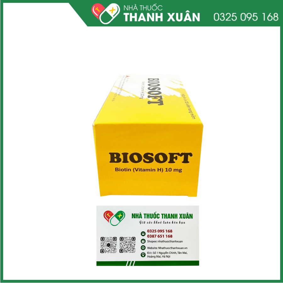 Biosoft 10mg điều trị biến chứng và phòng bệnh gây ra bởi sự thiếu hụt Biotin